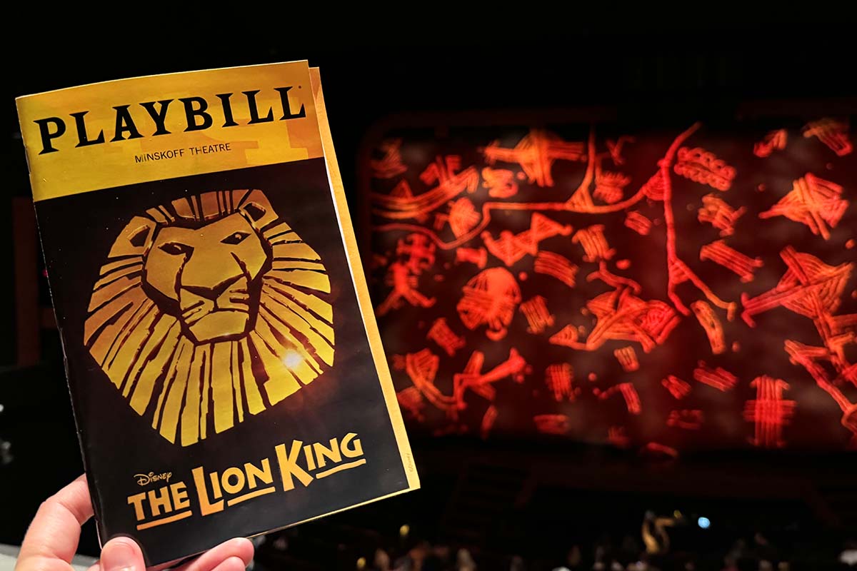 The Lion King playbill at Minskoff Theatre on Broadway New York