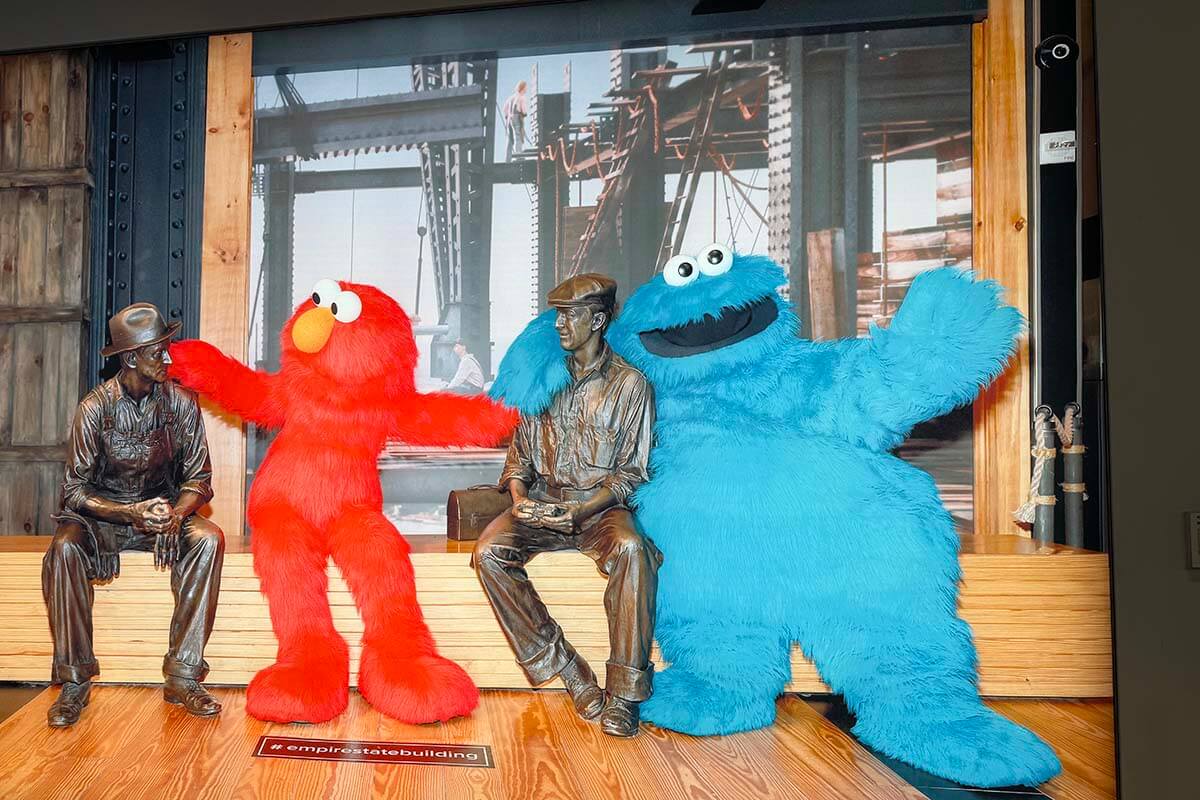 Elmo and Cookie Monster at the Empire State Building New York