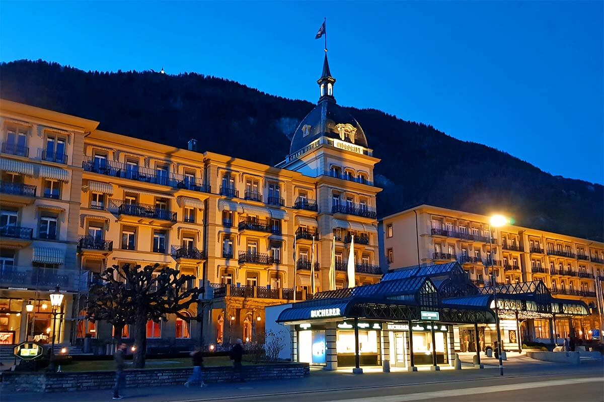 Victoria-Jungfrau Grand Hotel in Interlaken in winter