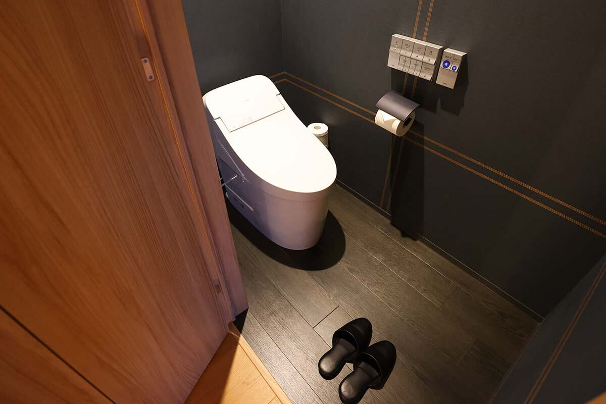 Hightech Japanese WC with separate toilet slippers