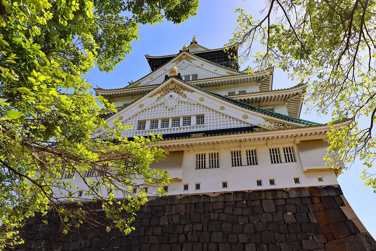 Osaka Castle architecture close up