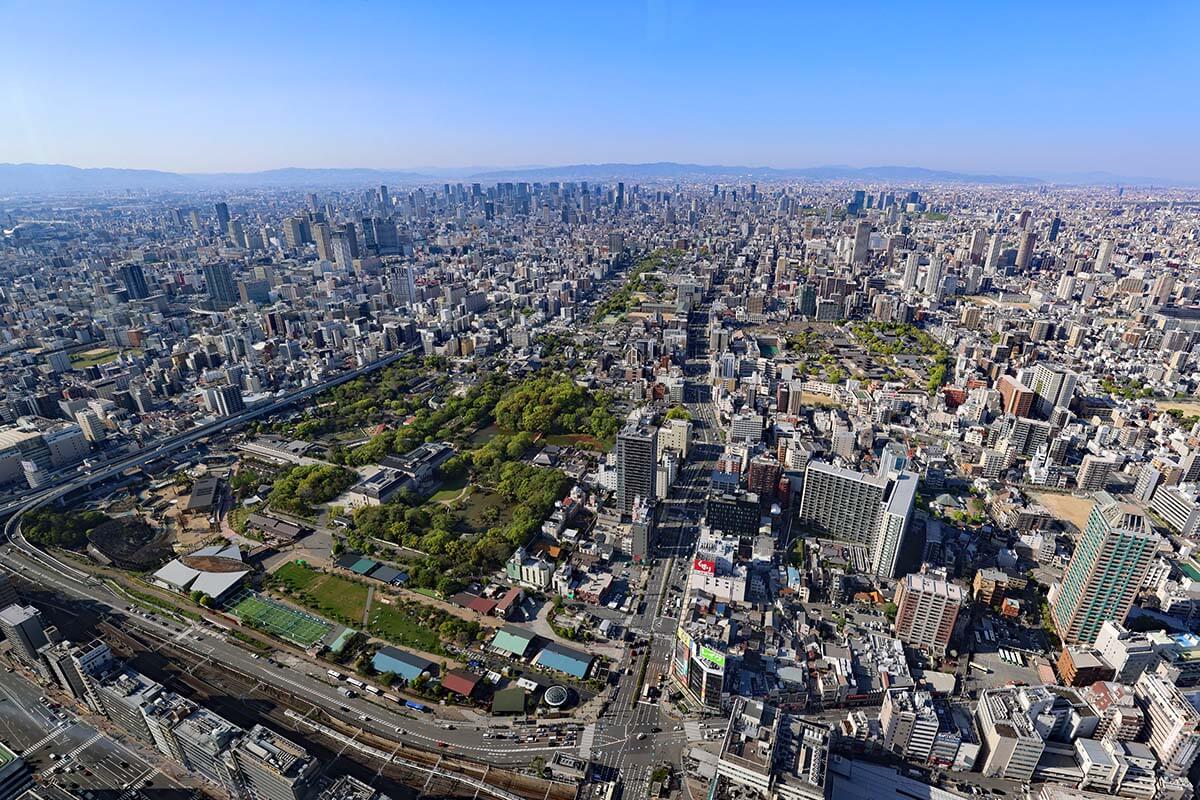 Osaka aerial view from Harukas 300 Observatory