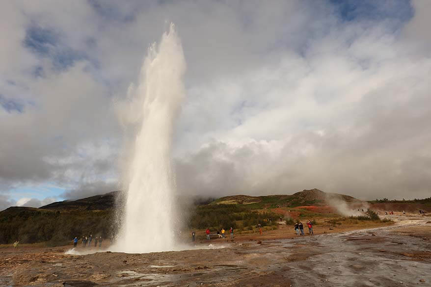 Strokkur geyser in Iceland in September