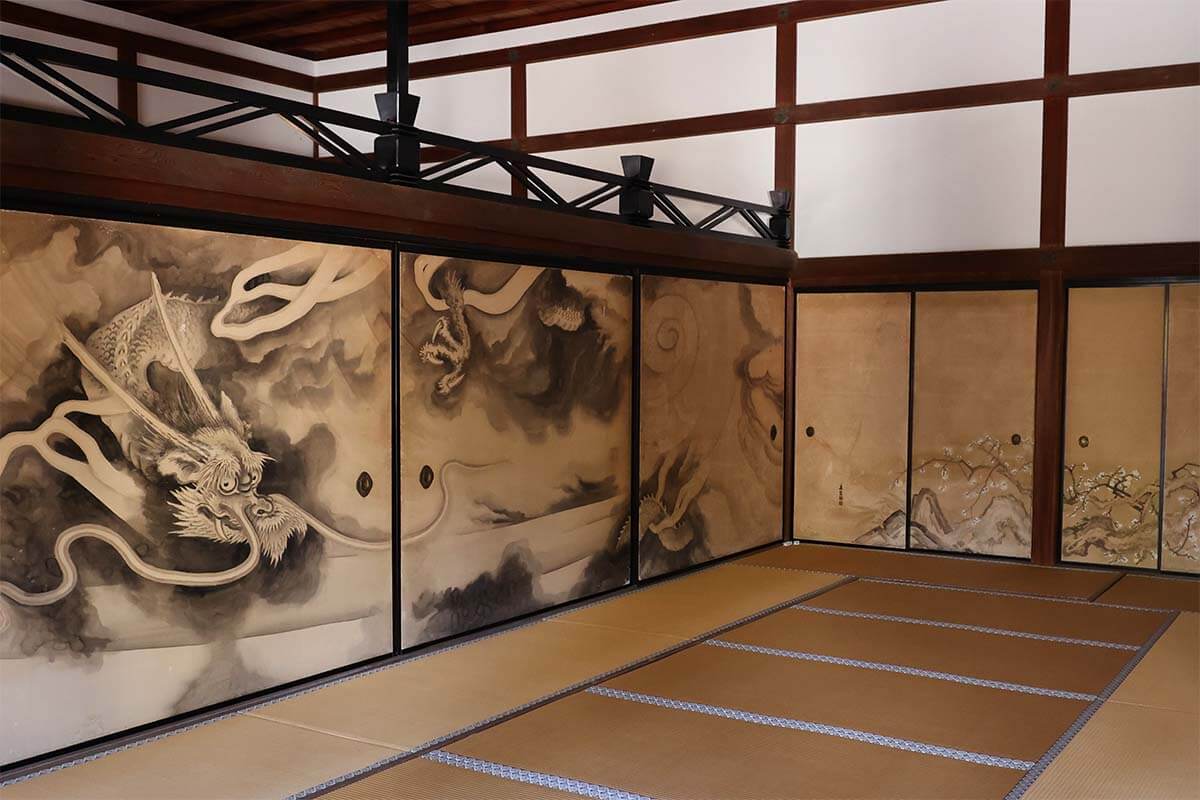 Dragon drawings inside the Ryoan-ji (the Temple of the Dragon at Peace) in Kyoto