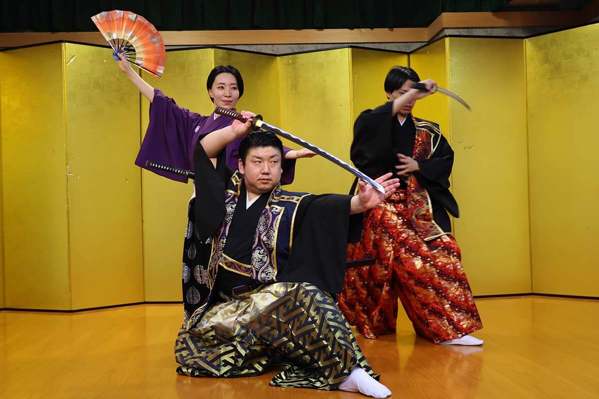 Performers at the Samurai Kenbu Theater in Kyoto
