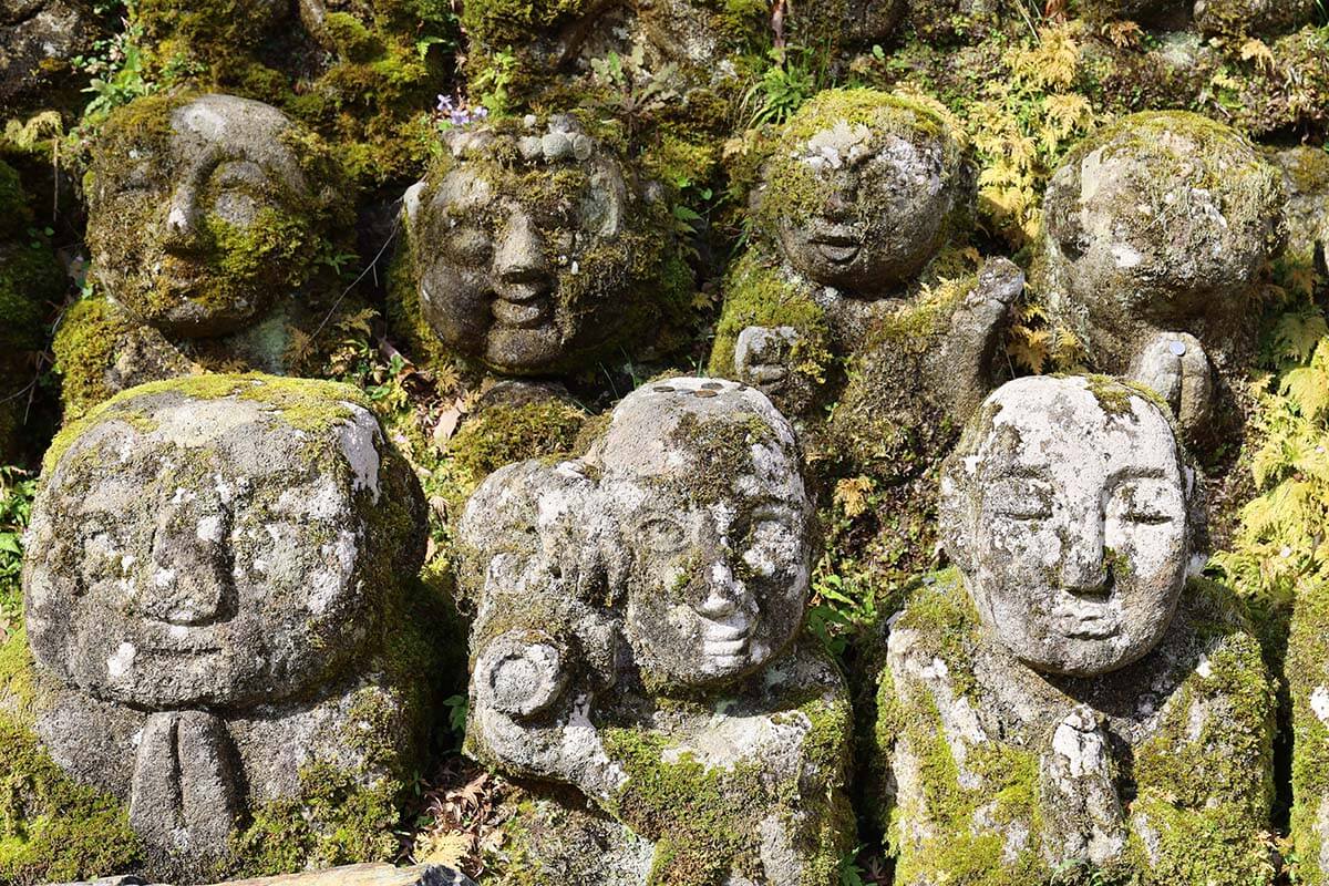 Stone sculptures at Otagi Nenbutsu-ji temple in Kyoto