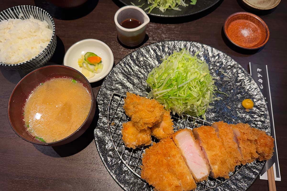Tonkatsu breaded pork cutlet at a local restaurant in Nara Japan