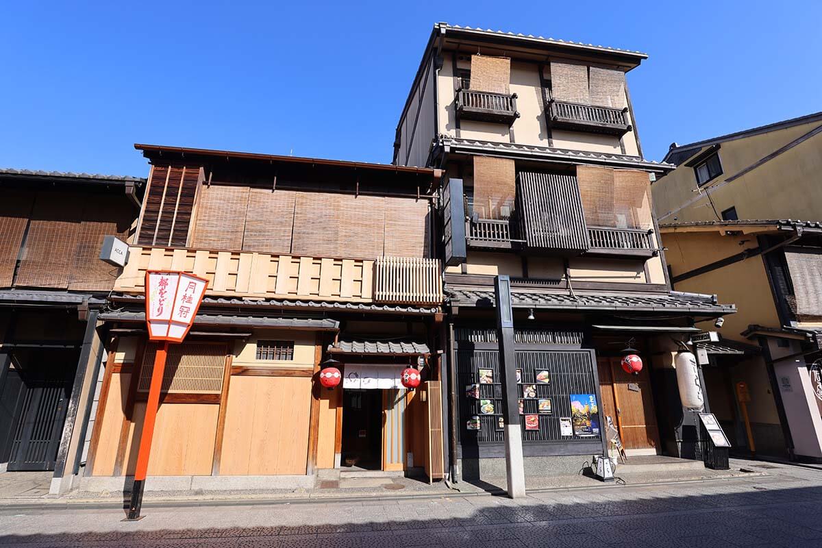Wooden houses on Hanamikoji Street in Gion Kyoto
