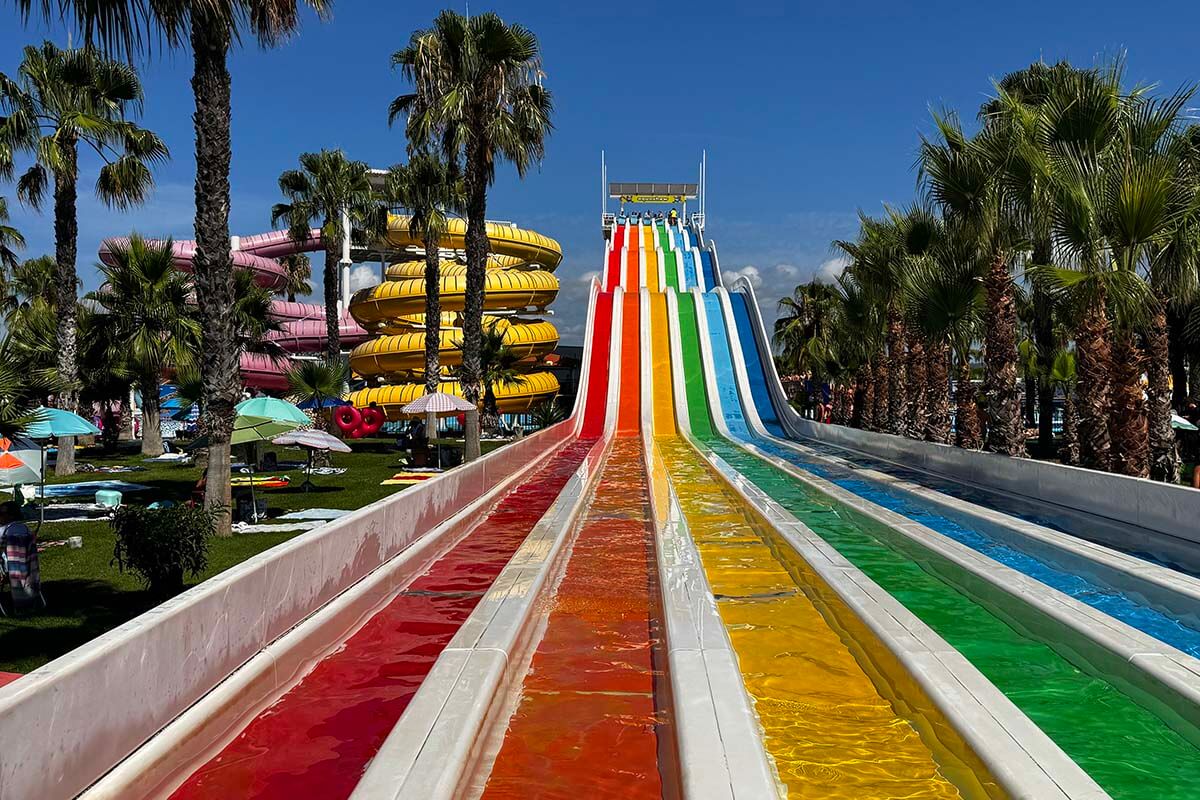 Aquashow water park in Quarteira Algarve in the summer
