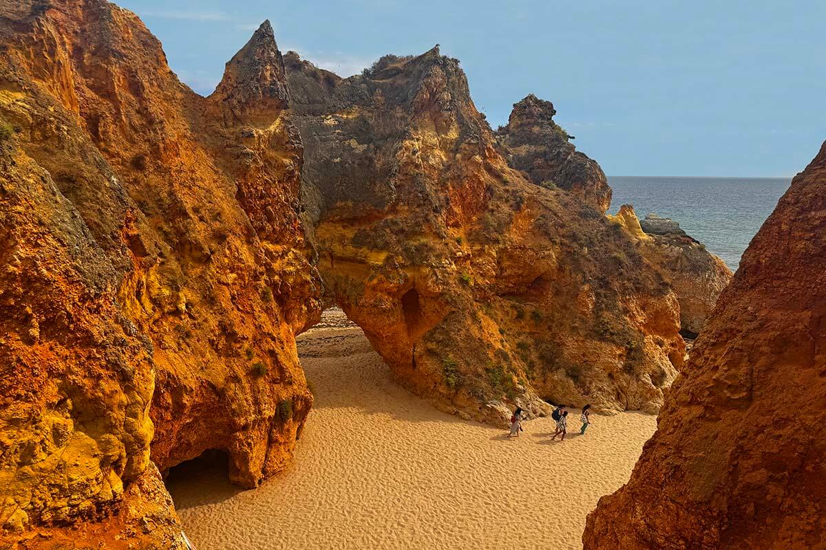 Praia da Prainha in Alvor Algarve on a Saturday afternoon in July