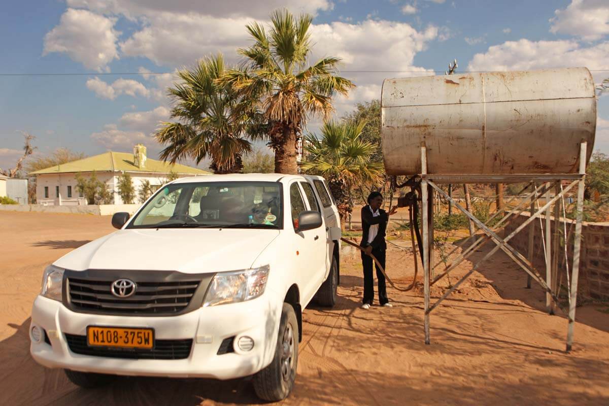 Remote gas station in Namibia