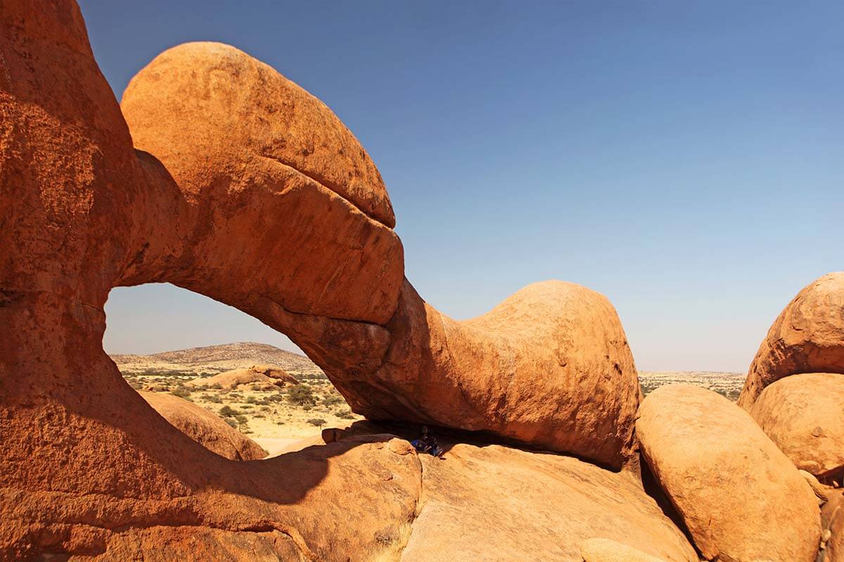 Rock arch at Spitzkoppe in Namibia