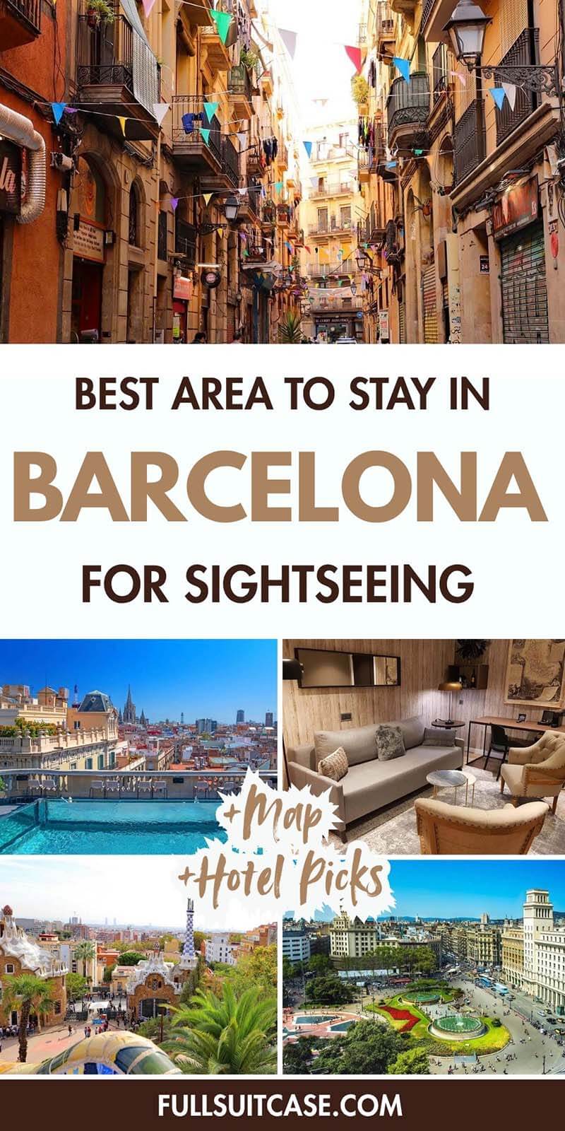 Best area to stay in Barcelona for sightseeing with map and hotel recommendations