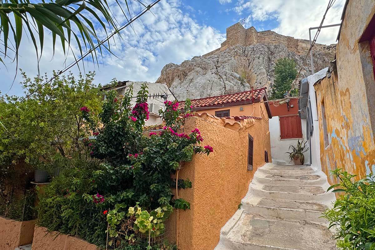 Anafiotika neighborhood at the foot of Acropolis in Athens