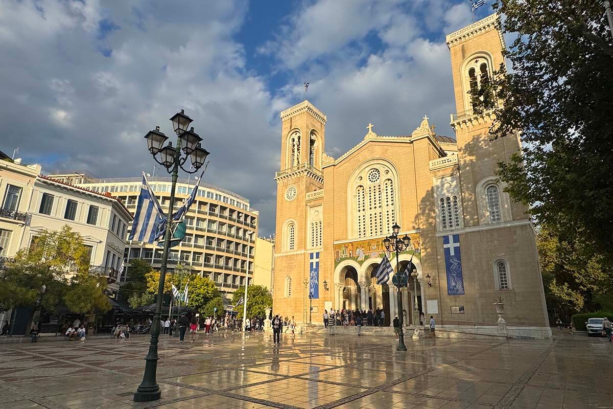 Athens Metropolitan Cathedral of the Annunciation and Mitropoleos Square