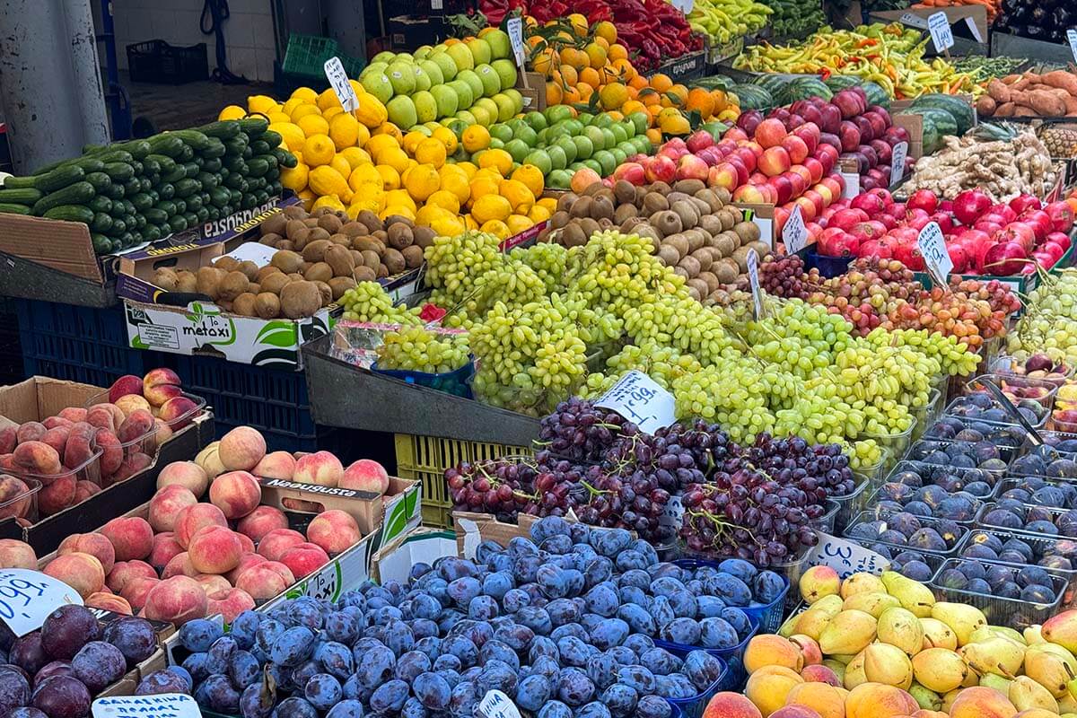 Colorful fruit at Varvakios Market in Athens