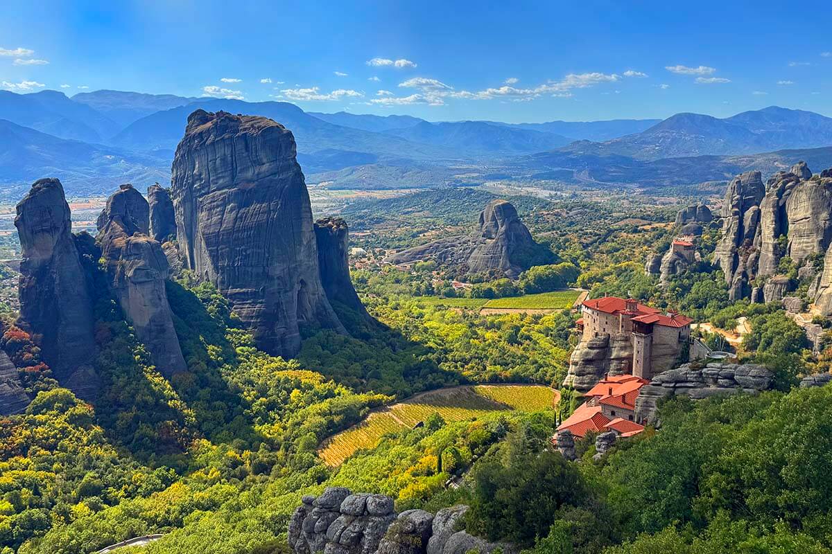 Meteora monasteries and scenery photographed on our day trip from Athens