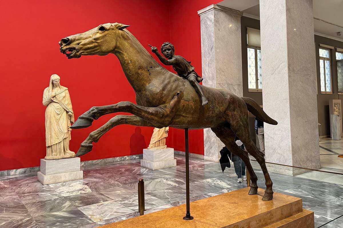 The Jockey of Artemision sculpture at the National Archaeological Museum in Athens